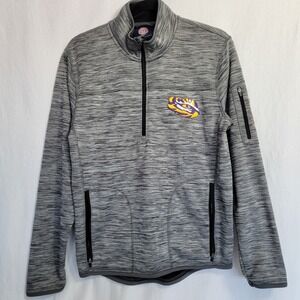 G3Sports LSU Tigers Tiger Eye Pullover Mens Half Zip Purple and Gold Sz Small